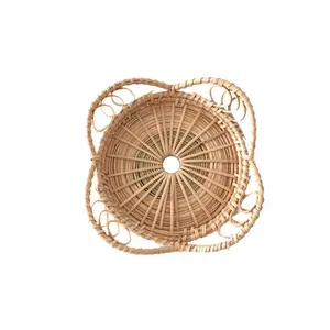 <b>Large</b> Round Rattan Salad <b>Bowl</b> in Brown with Natural Finished Perfect for Hotel Restaurant and Kitchen Food <b>Serving</b> - Product Image 1
