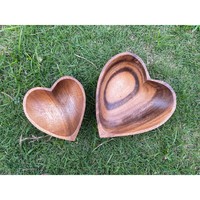 Bol à fruits en bois en forme de cœur, fait main, écologique, texture agréable, idéal pour les décorations de mariage et d'anniversaire - Vente chaude