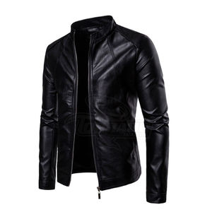 Veste en cuir pour homme, prix de gros, veste en cuir PU, veste en cuir tendance pour homme, idéale pour les services OEM, qualité bon marché pour homme - Product Image 2