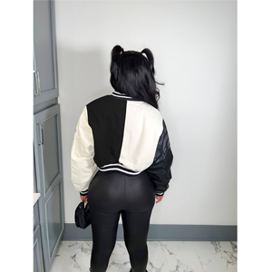 Baseball Varsity Jacket Men Winter Slim Stand Collar Plain Dyed 2024 <b>Clothes</b> Letterman Jacket - Product Image 3