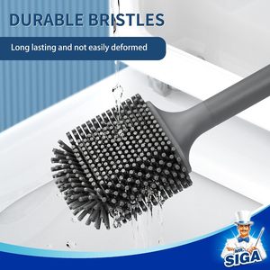 MR.SIGA Brosse et support de toilette à fixer au mur, gris, 1 paquet - Product Image 6