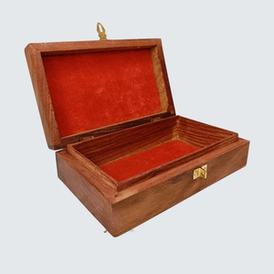 Boîte à bijoux rectangulaire en bois durable, faite à la main, avec doublure en velours, fermeture à boucle, logo personnalisé, impression gravée, Saniya - Product Image 5