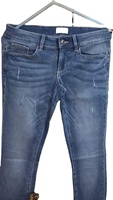 Jean décontracté et tendance pour femme, en tissu Oxford respirant et écologique, coupe ample, délavage effet usé, longueur complète, vente en gros