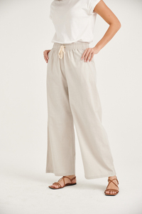 กางเกงสเวตเตอร์ผ้าลินินคอตตอนสำหรับผู้หญิงใส่ในฤดูร้อนใส่สบายสไตล์ด้านหน้าเรียบสีล้วนเป็นทางเลือกที่ดีที่สุดของผู้ซื้อทั่วโลก - Product Image 3