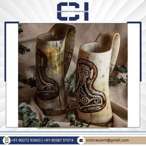 Super calidad 100% tazas de cuerno vikingo Natural para beber 500ml de capacidad tazas de cerámica estilo Ins para fiesta accesorio de regalo de Navidad - Product Image 5