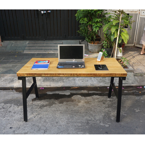 ABamboo 140x70cm Commercial Executive <b>Desk</b> Modern Minimalist L-Shaped Office Furniture 5cm Thick Wooden Top Freestanding - Product Image 4
