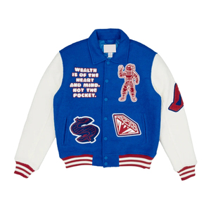 Veste en laine de qualité supérieure avec manches en cuir PU pour hommes Veste Bomber brodée en chenille Veste de baseball grande taille - Product Image 1