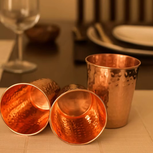 Gobelet en cuivre fait main, finition antique, verre en cuivre, vaisselle en cuivre de luxe, ensemble de gobelets en cuivre de qualité supérieure - Product Image 5