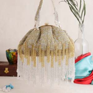 Pochette de Soirée Élégante Bohème Vintage de Créateur Broderie Perles Mariage Fête Femme Daim Ouvert - Product Image 6