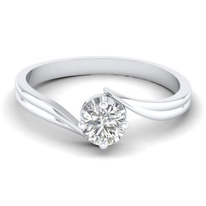Bague de fiançailles en or massif 14 carats avec diamant rond brillant de 0,5 carat pour femme, certifiée IGI, bijoux fins, prix de gros REYES - Product Image 1