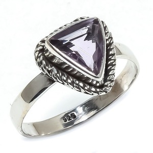 925 argent Sterling Boho Style améthyste bague en pierres précieuses bijoux de mariage faits à la main pour les femmes cadeau tendance pour elle - Product Image 2