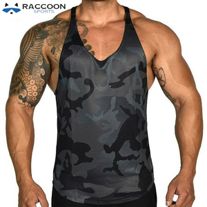 <b>Men's</b> Bodybuilding Fitness <b>Singlets</b> Polyester/Spandex Quick-Dry Breathable High Quality Workout Stringer New Arrival Raccoon - Product Image 2