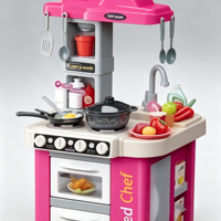 Enfant Puzzle Éducation Drôle Jouer Maison Jouets Maison Chef Cuisinier Alimentaire Ensemble 67PCS Table À Manger Jouets Cuisine Jouets Lumière Sons Pour Enfants