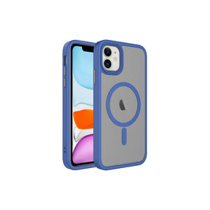 Étui de chargement sans fil bleu foncé compatible MagSafe pour iPhone 11, 14 Plus et XR – Coque de téléphone portable en TPU souple mat - Product Image 2