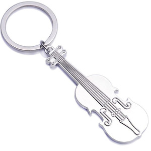 Porte-clés en métal en forme de violon Midex KC-10 - Porte-clés miniature créatif et léger pour musiciens, instrument de musique tendance - Product Image 1