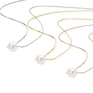 Collar con Colgante de Perla de Agua Dulce en Plata de Ley 925, Joyería Clásica de Moda - Product Image 2