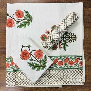 Custom Made in Two Colour Print 100% Cotton Hand Block Printed Cotton <b>Towel</b> Sets, Bath <b>Towel</b> and Hand <b>Towel</b> Ideal for Resale - Product Image 2