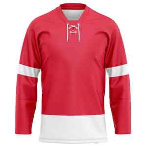 Maillot de hockey sur glace sublimé personnalisé en tissu de performance offrant respirabilité, durabilité et confort - Product Image 1