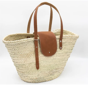 กระเป๋าสานมือข้างหนึ่งสำหรับผู้หญิงกระเป๋าฟางถักโครเชต์กระเป๋าชายหาดส่งตรงจากผู้จำหน่ายอินเดีย - Product Image 2