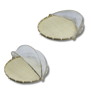 PRODUCTO DE VENTA BANDEJA DE BAMBÚ tejida a mano Cesta asequible duradera para accesorios de cocina Almacenamiento de alimentos y uso de regalos - Product Image 1