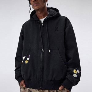 Sudadera con Capucha de Invierno con Cremallera Completa, Estilo Cómodo para el Día a Día, Bordado, 100% Algodón, Ecológica, Ligera, Cálida, Ropa Urbana - Product Image 5