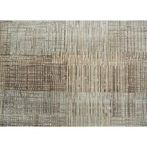 พรมขนสัตว์และไหมไผ่ถักมือสีเบจและสีน้ำตาล รุ่น Unstring Srb(715) สำหรับห้องนั่งเล่นและห้องนอนวัยรุ่น ลายแบบนามธรรม - Product Image 3