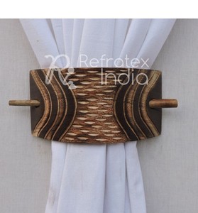 Fabrication indienne de support de rideau d'embrasses de styliste en bois de décoration par réfractex fabriqué en inde - Product Image 4