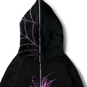 Fournisseur OEM de streetwear en sweat à capuche à paillettes personnalisé de taille adulte grande taille pour les femmes sweats à capuche à strass à la mode - Product Image 3