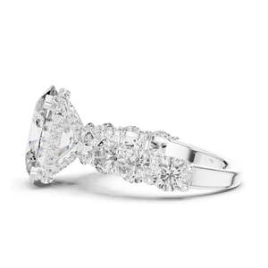 Anillo con Diamante de Laboratorio de Corte Ovalado de 3.034 CT con Piedras Laterales para Mujer, Claridad VVS-VS EF, Oro de 18KT, 14KT, 10KT y Plata 925, Color Rosa - Product Image 6