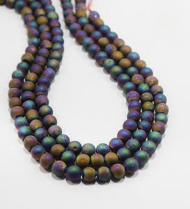 AAA grado 8mm Arco Iris Druzy ágata mate cristal piedra preciosa hebra completa cuentas de piedra galvanizadas Sameer gemas joyería pulseras - Product Image 3