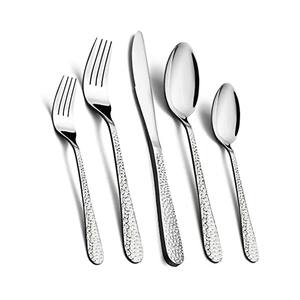 Utensilios chapados en plata de acero inoxidable con mango de diseño de aspecto redondo largo plateado Juego de utensilios de cubiertos chapados en plata - Product Image 4