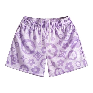 Pantalones cortos de malla sublimados con estampado completo para hombre, pantalones cortos de malla de baloncesto de alta calidad de talla grande personalizados con bolsillos laterales - Product Image 5