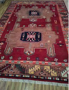 พรมถักปมทำด้วยมือผ้าวูลคุณภาพสูงลายปักนามธรรมสมัยใหม่สำหรับห้องนั่งเล่นหรือห้องนอน - Product Image 3