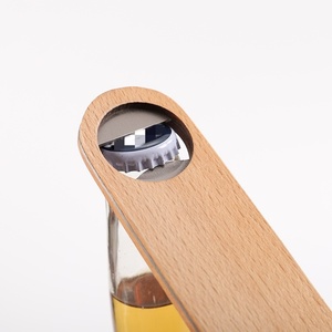 Bamboo Stainless Steel Portable Modern and Simple Heavy Duty Handheld Bottle Opener <strong>Cider</strong> Engraved <strong>Gift</strong> for Wedding Party - Product Image 2