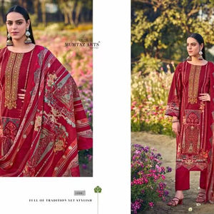 Vestido bordado con estampado Digital de algodón para césped, colección de Material, ropa India paquistaní, tarifa al por mayor para ropa de fiesta Salwar - Product Image 1