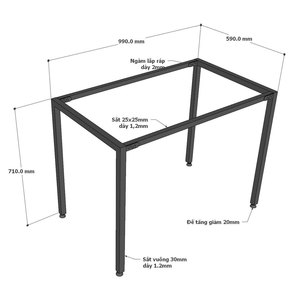Pieds de table en acier en forme de U, minimalistes, 100x60cm, en fonte, pour tables d'hôpital et de salle à manger - Product Image 3