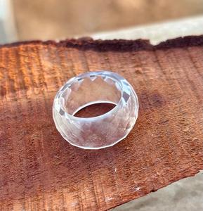 แหวนพลอยควอตซ์คริสตัลเหลี่ยมเพชรพลอยธรรมชาติของขวัญพิเศษสายรัดออกแบบเครื่องประดับสำหรับเขาและเธอ - Product Image 5