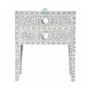 Incrustation d'os de meubles de maison modernes de haute qualité à côté de la table fabricant poli brillant au prix de l'Inde - Product Image 1