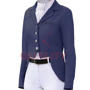 Chaqueta elegante para mujer para montar a caballo hecha a mano con forro de control de humedad de tela transpirable de silueta delgada a la venta - Product Image 2