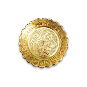 Bandeja Redonda de Latón de Diseño en Acabado Gris, Elegante Bandeja Decorativa para el Hogar, Hoteles y Exhibición Festiva de Mesa, Procedente de la India - Product Image 1