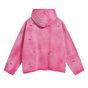 Sweat à capuche de qualité supérieure avec logo personnalisé en coton oversize délavé à l'acide pour hommes - Product Image 5