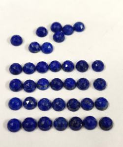 Lapislázuli Natural de 3 mm, Corte Redondo en Forma de Rosa - Lapislázuli Suelto de Primera Calidad - Product Image 3