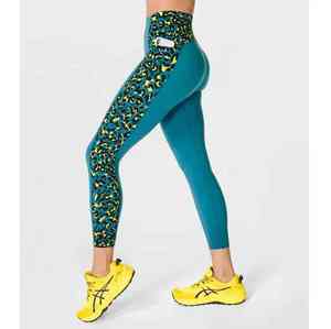 Pantalones deportivos de cintura alta brillantes personalizados para mujer, recién llegados, mallas de Yoga, bolsillos prácticos, ropa deportiva con estampado de patrón sólido - Product Image 3