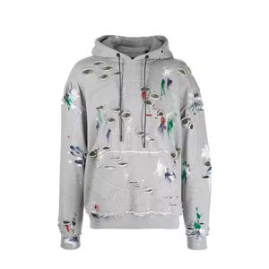 Sweats à capuche en coton mélangé pour hommes, mode hivernale de haute qualité, meilleure vente de vêtements pour hommes, sweats à capuche vieillis respirants - Product Image 1