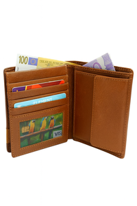 Custom Black Men's RFID Cowhide Leather Wallet Short Slim Design with Zipper <b>Coin</b> <b>Pouch</b> Factory Wholesale Price - Product Image 3