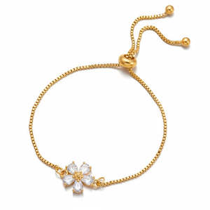 สร้อยข้อมือเงินชุบทองประดับดอกไม้ Hallmark สำหรับผู้หญิง สร้อยข้อมือแฟชั่น - Product Image 3