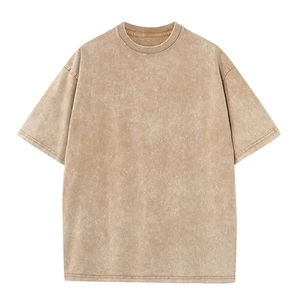 Camiseta de algodón 100% con lavado ácido Unisex, personalizable, de gran tamaño, estampado gráfico Vintage, transpirable, de punto, piedra al por mayor para hombres - Product Image 4