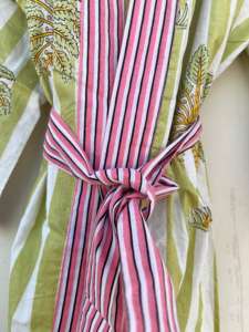 Indien fait à la main 100% coton Kimono robe pour femmes imprimé fleuri décontracté pour été printemps vêtements de nuit Bikini Wrap plage vacances - Product Image 2