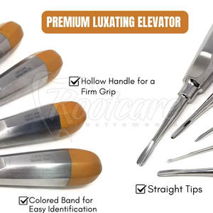 ชุดอุปกรณ์ยกโคนฟันคุณภาพพรีเมียม พร้อมหัวทอง ชุดอุปกรณ์ยกโคนฟันสแตนเลส ขายดี ชุดอุปกรณ์ยกโคนฟัน - Product Image 3