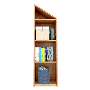 4-Tier Standing Type <b>Bookcase</b> in Natural Wood Color Rubberwood BSS003 - Product Image 2